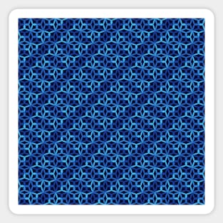 Geometric Flower Petal Pattern (Blue Shades) Sticker